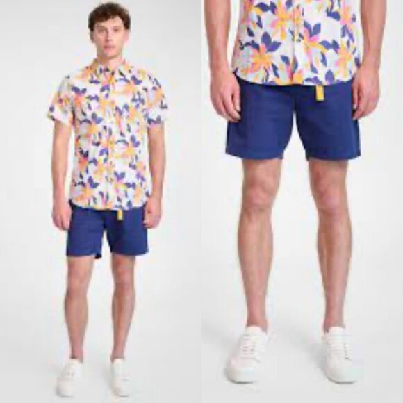 NEW Sovereign Code Snapshot Shorts Navy Blue Mens Size Large Nordstrom Belted L - Picture 3 of 15